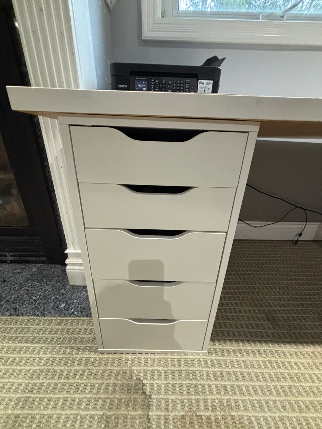 IKEA Alex White Desk with 5-Drawer Unit - photo 2