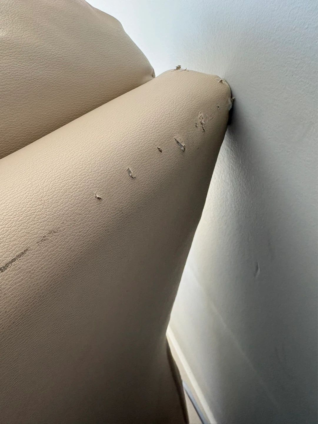 Beige Leather Electric Reclining Sofa - photo 5