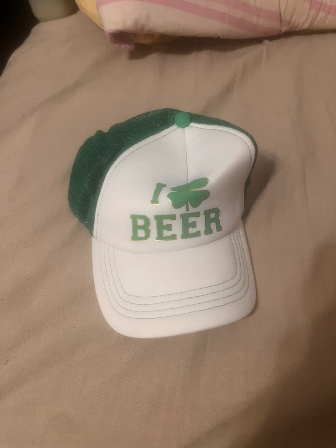 I Love Beer Trucker Hat and St Pattys Scrunchie