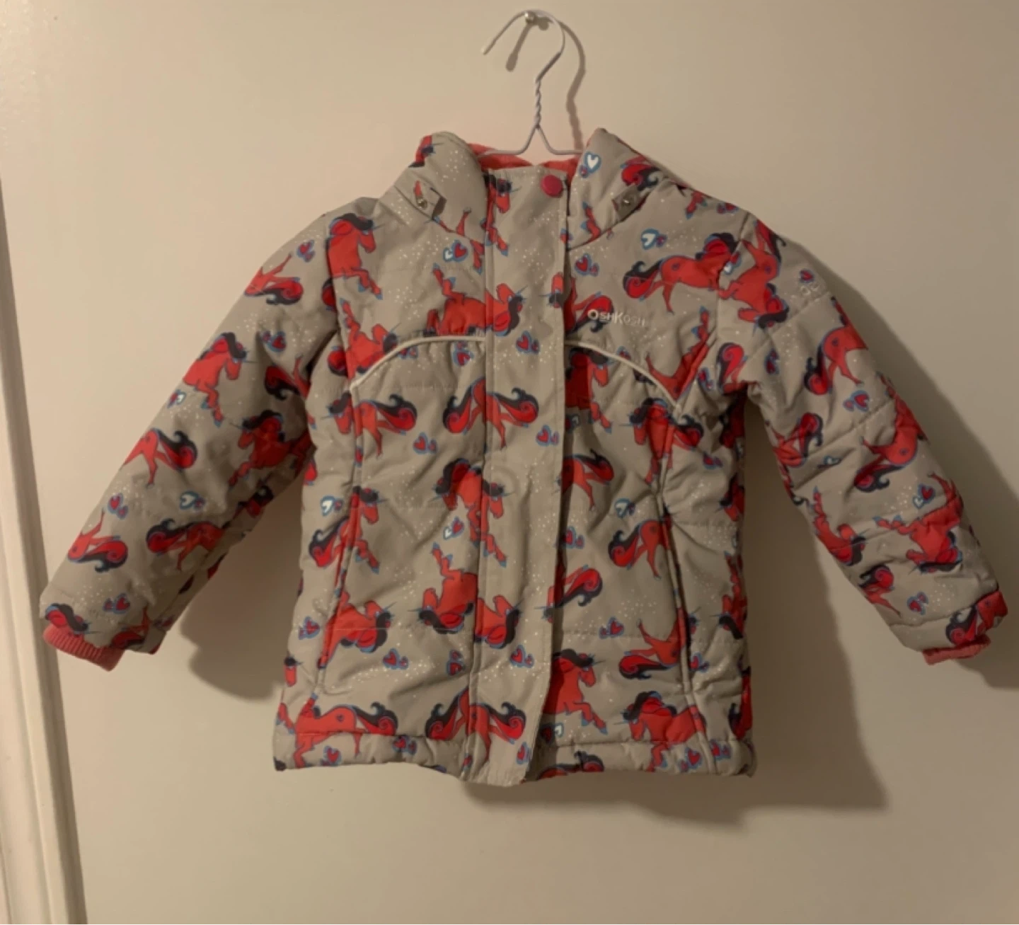 OshKosh B'gosh Girls' Horse Print Puffer Jacket - photo 2