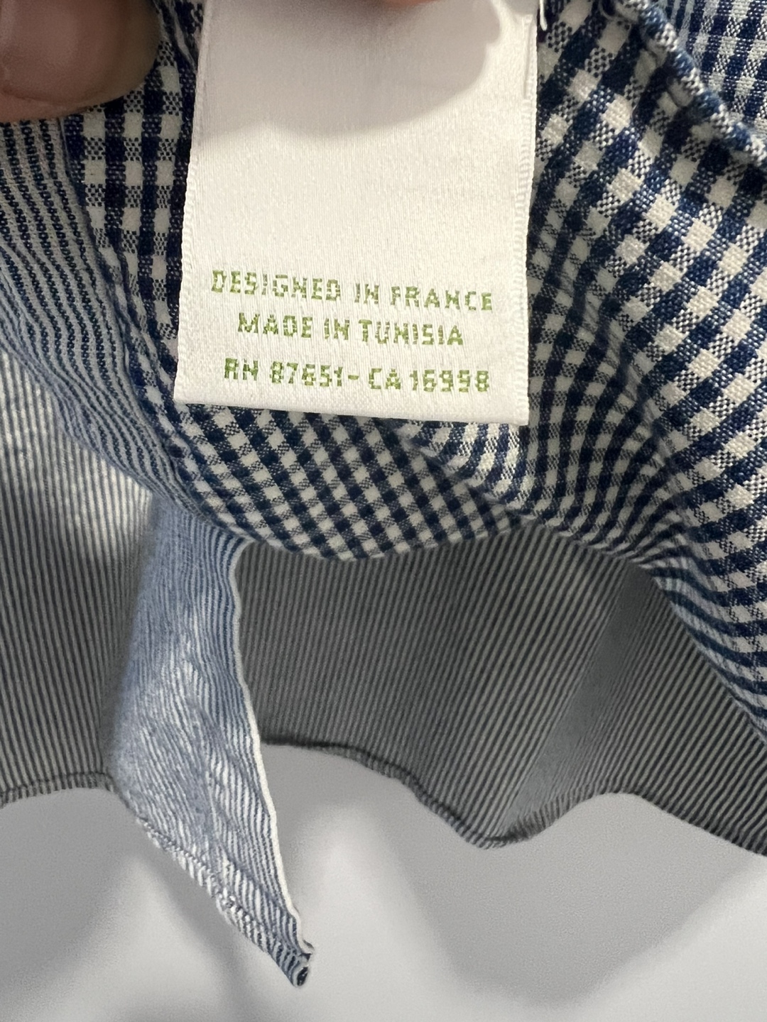 Lacoste Live Patchwork Gingham & Stripe Button-Up Shirt Size 39 - photo 4