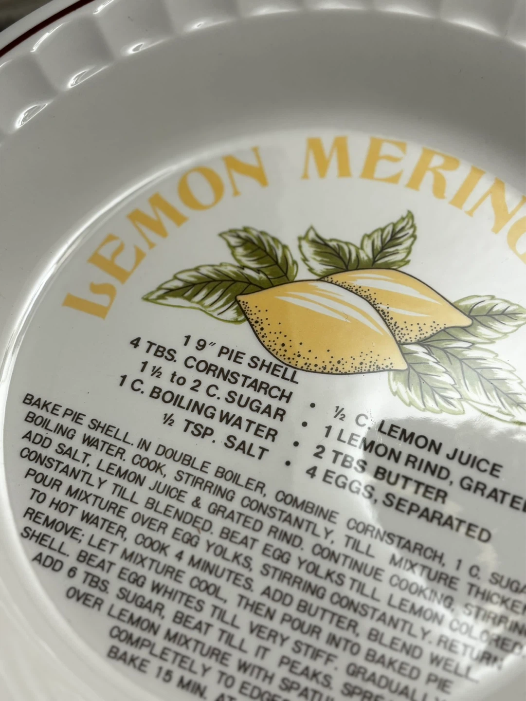 Vintage Lemon Meringue Pie Plate - photo 2