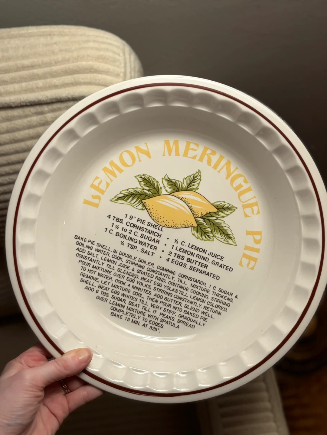 Vintage Lemon Meringue Pie Plate