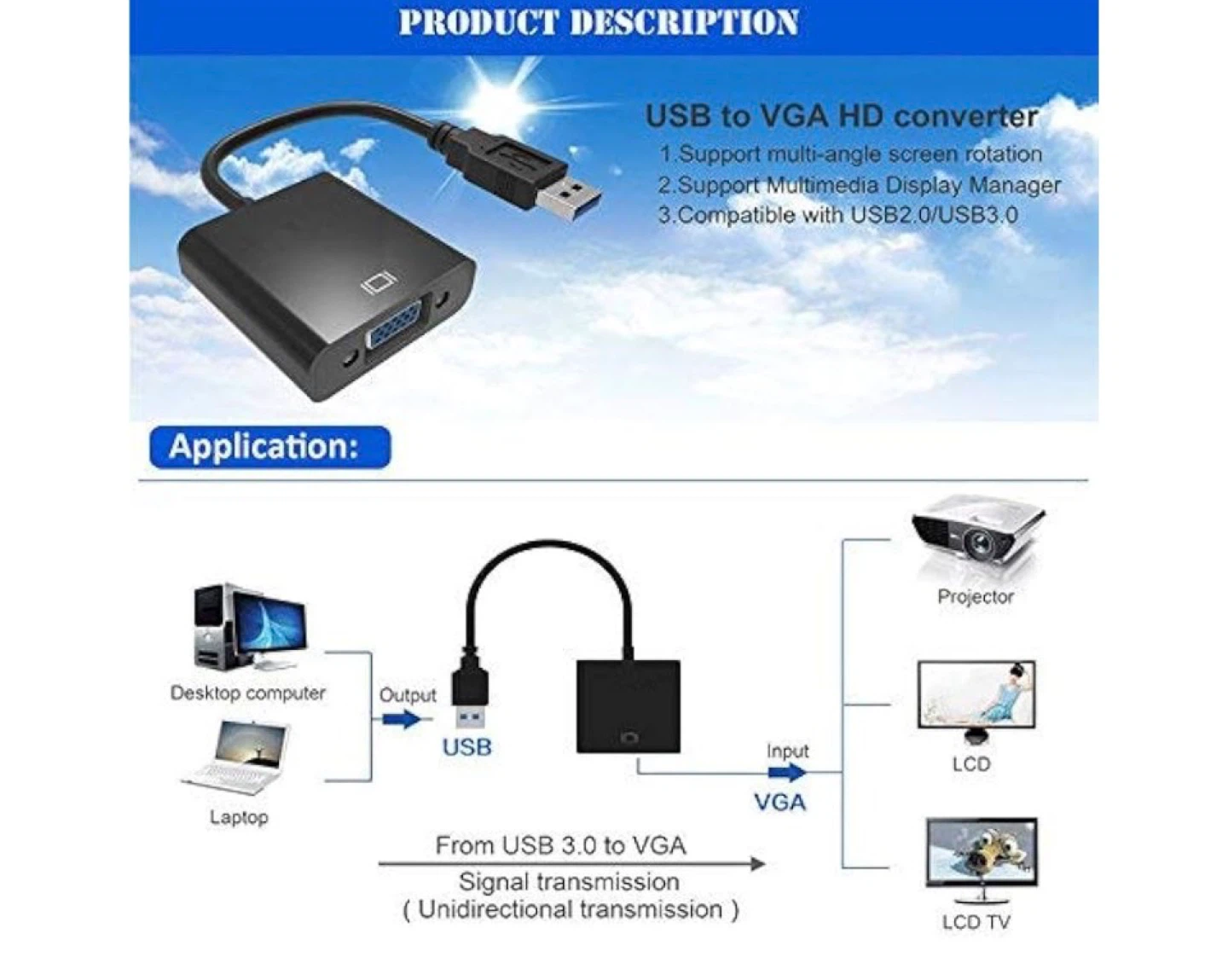 USB to VGA HD Converter Adapter - photo 3