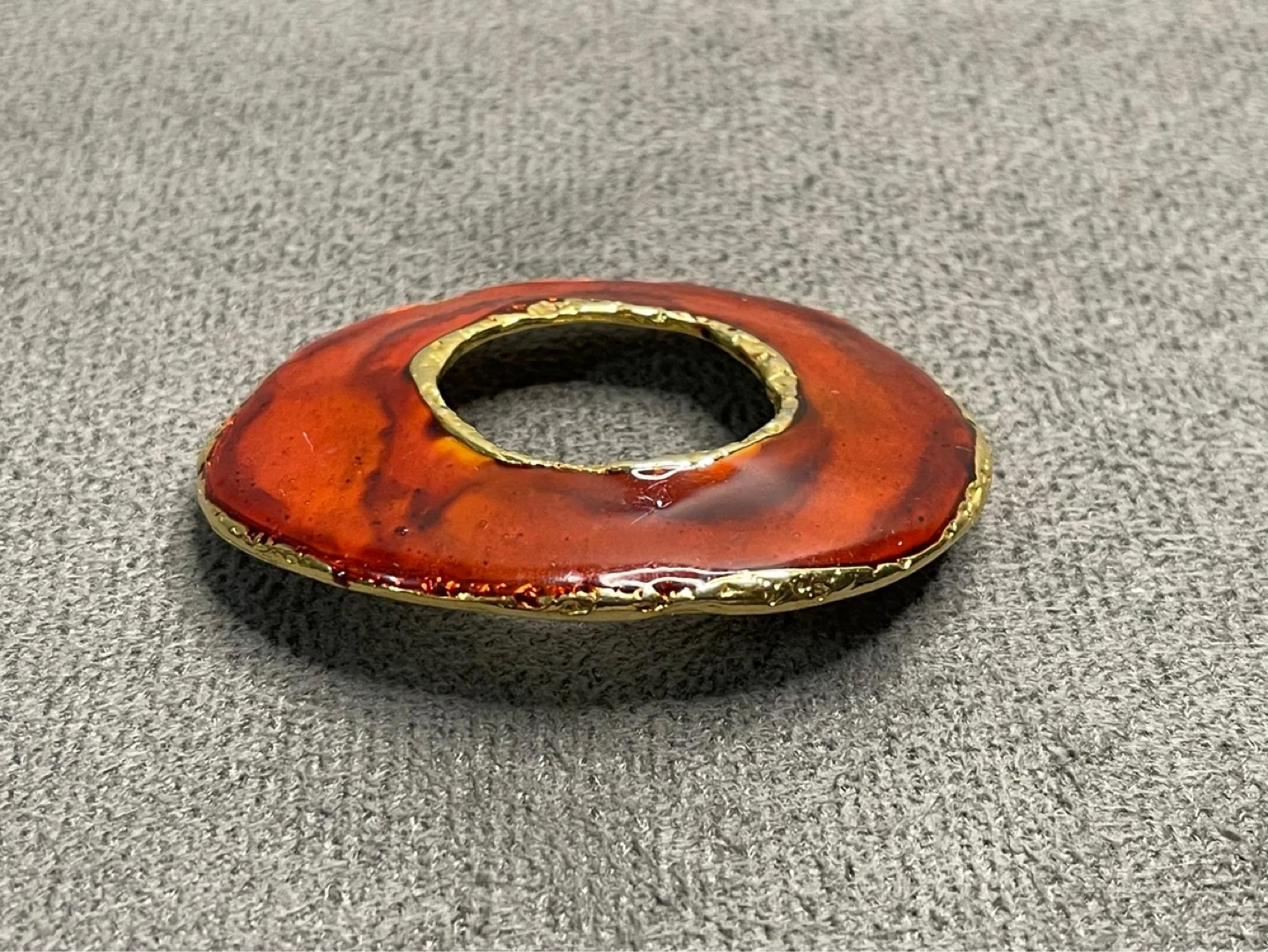 Orange Enamel Brooch - photo 3