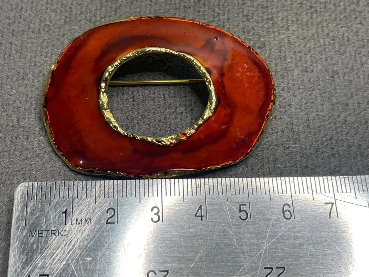 Orange Enamel Brooch - photo 5