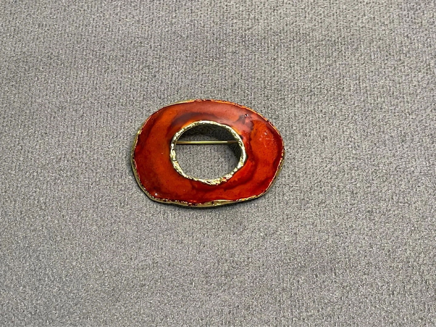 Orange Enamel Brooch