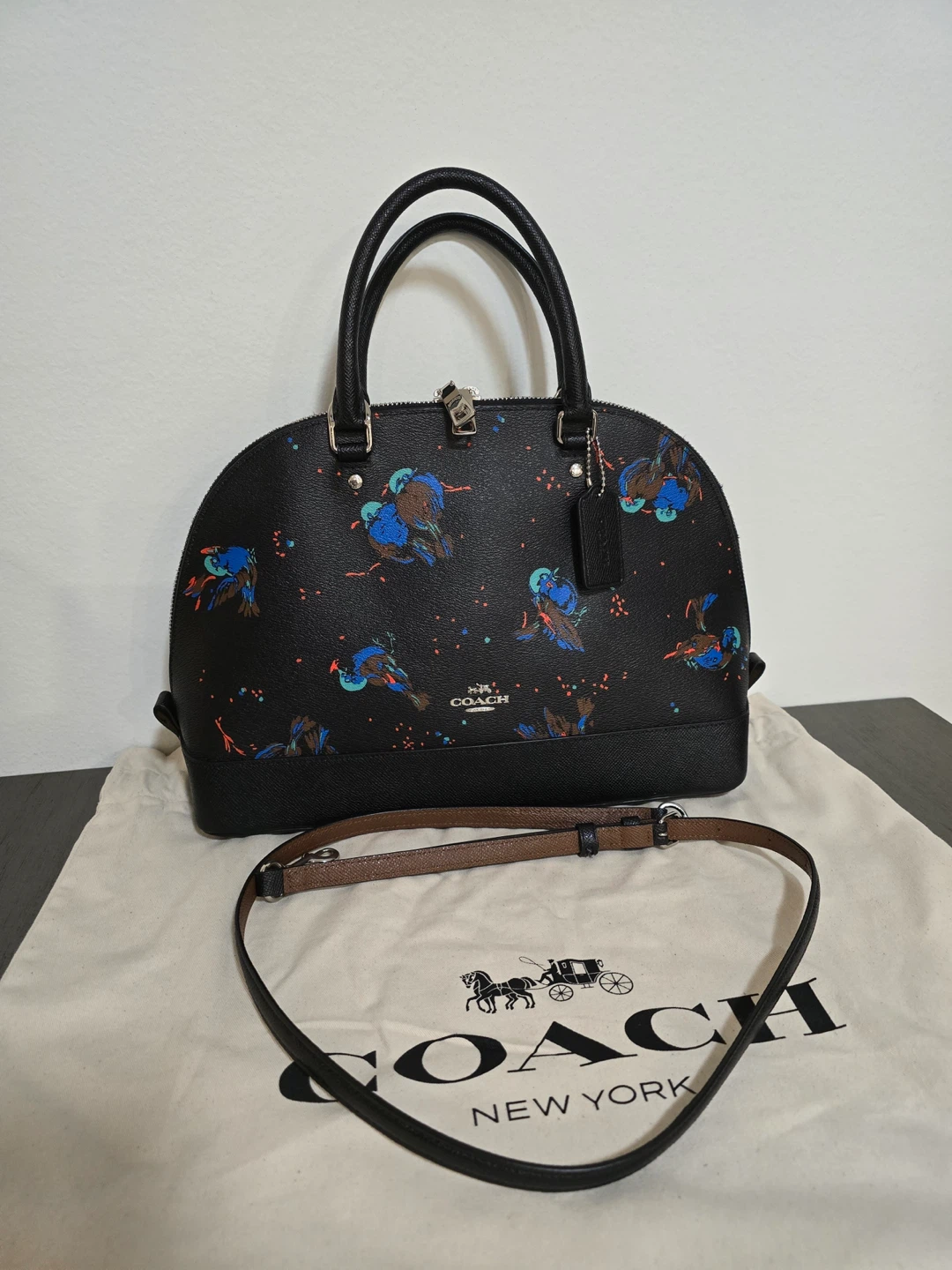 Coach Dome Satchel with Bird Print