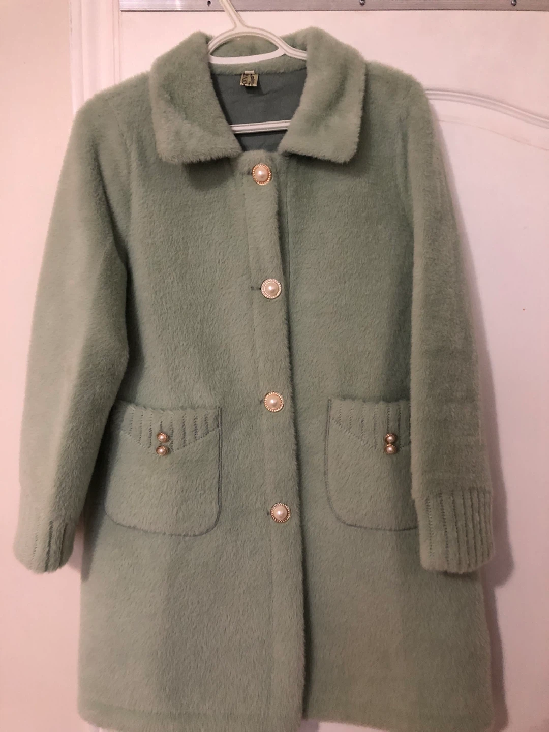 Brand new Light Green Fuzzy Coat
