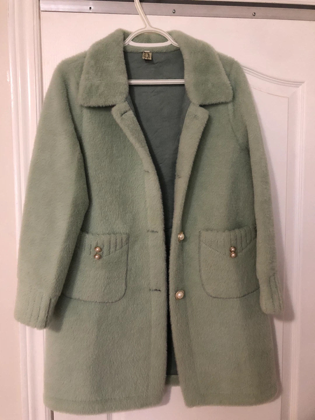 Brand new Light Green Fuzzy Coat - photo 3
