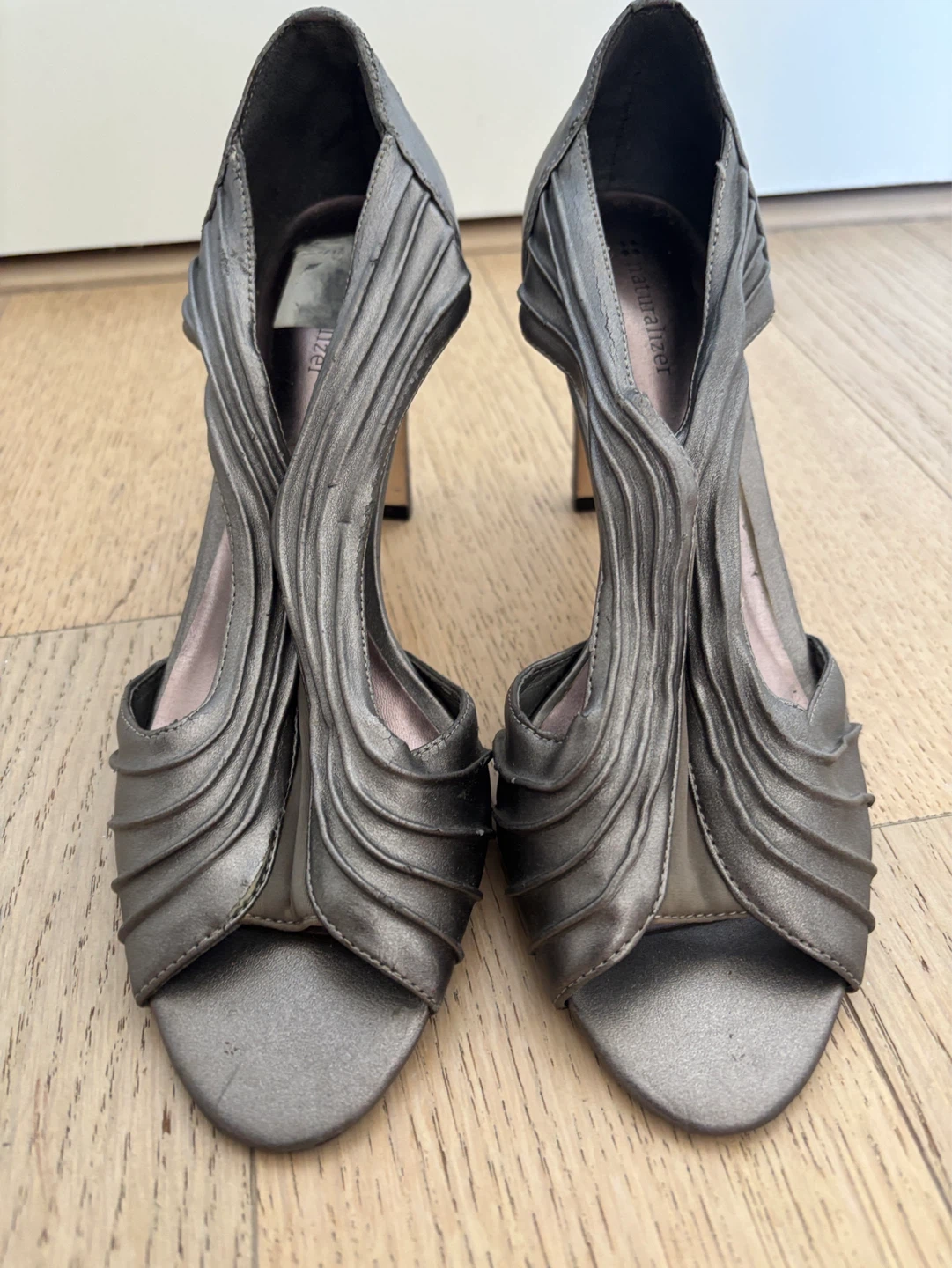 Naturalizer Metallic Pleated Peep-Toe Heels