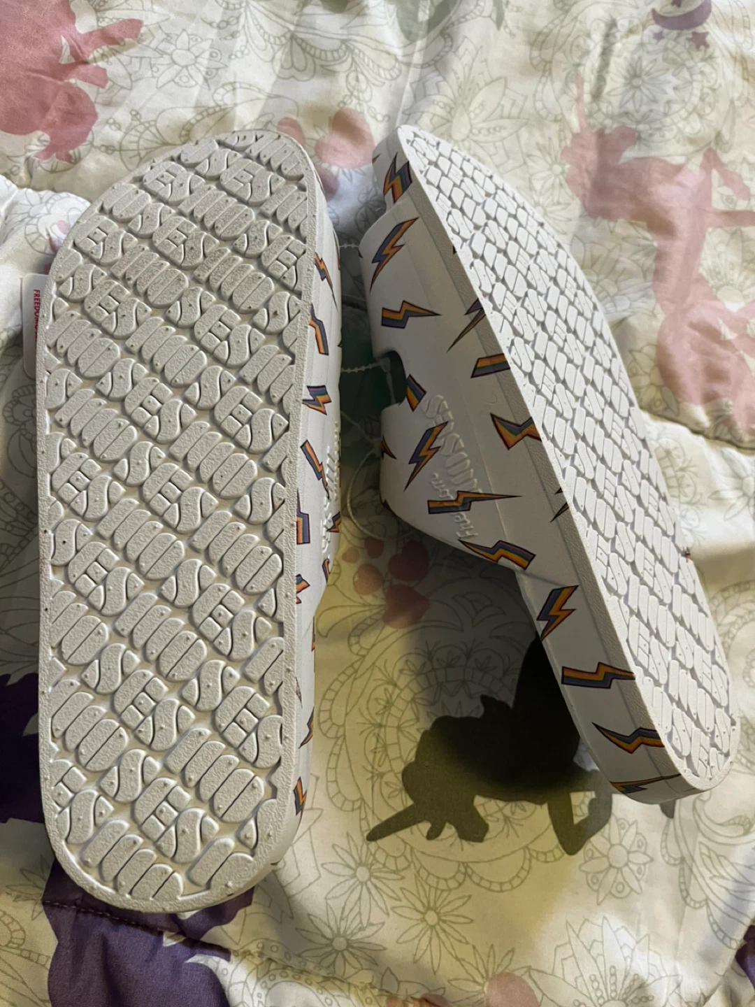 Freedom Moses Slides - White Lightning Bolt Size 9 - photo 3