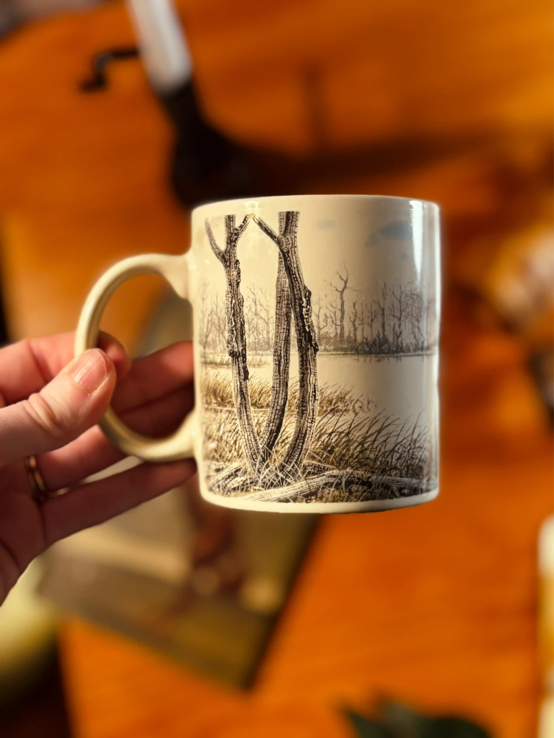 Vintage OTAGIRI USA Ceramic Mug with Ducks Scene - photo 2