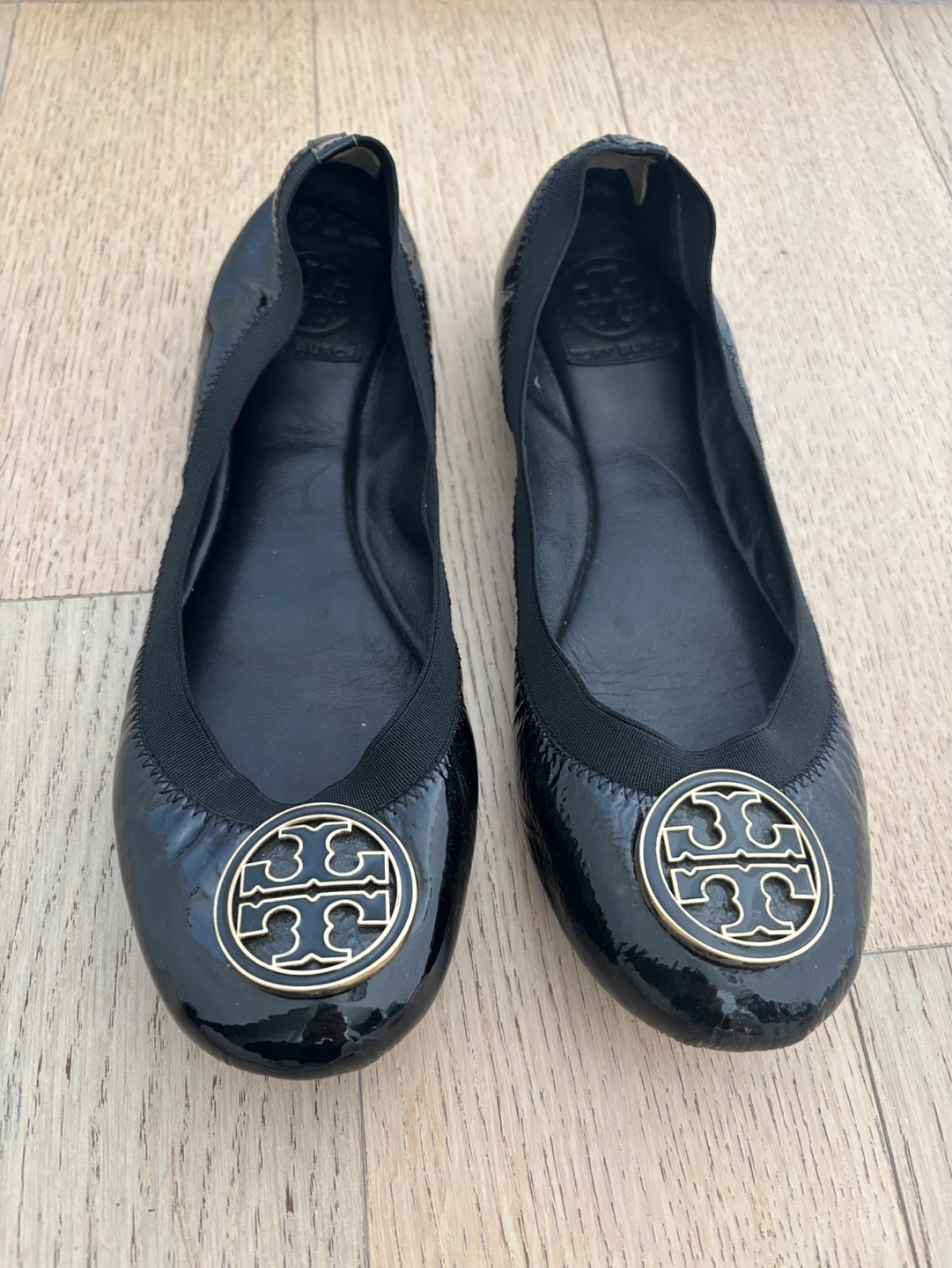 Tory Burch Black Patent Leather Ballet Flats - Size 10M