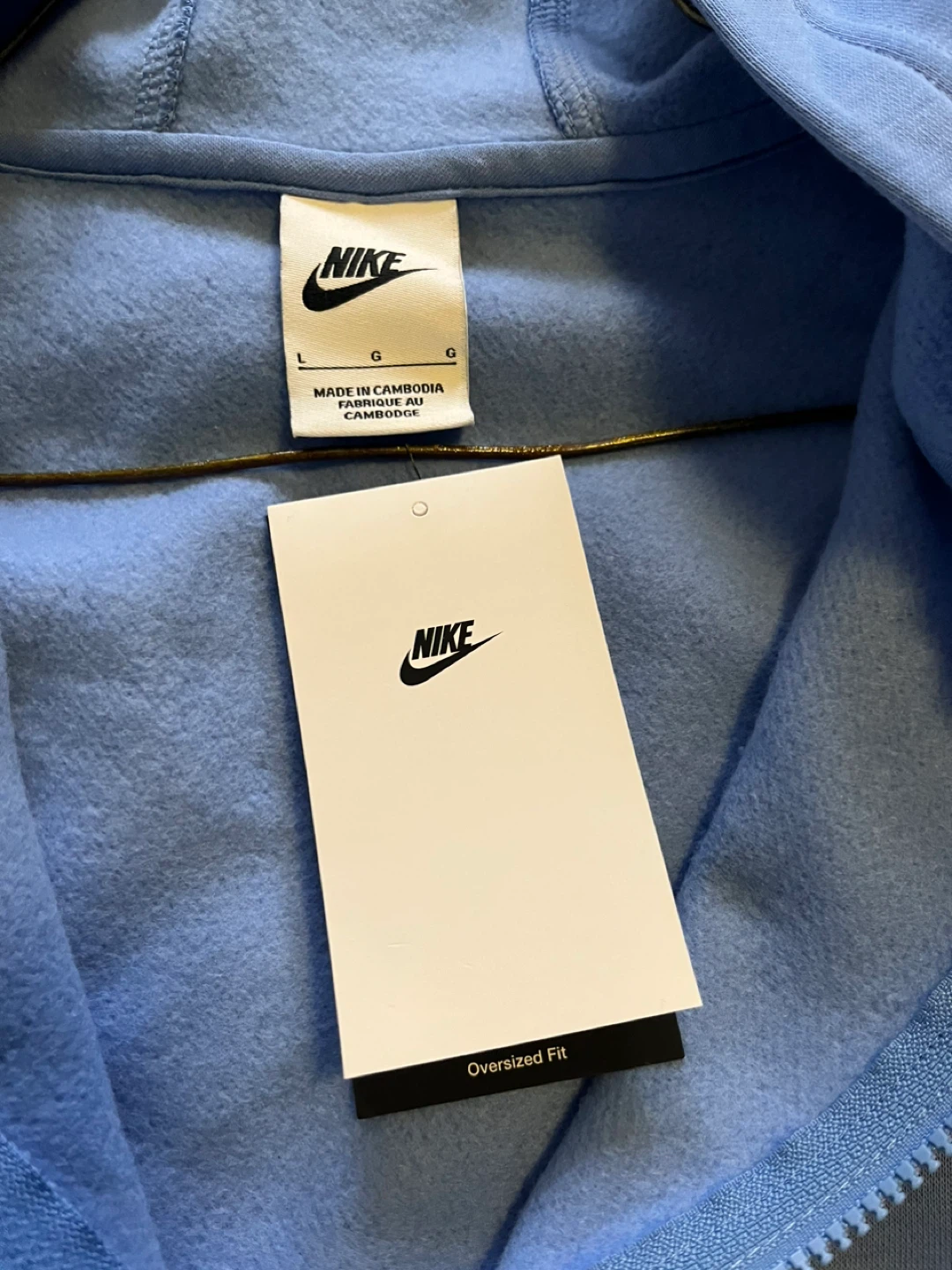 Nike Kids Full-Zip Hoodie - Light Blue - Size L - photo 4