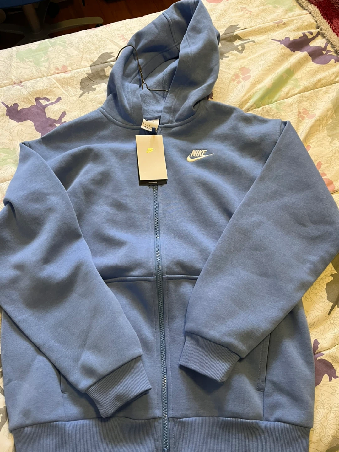 Nike Kids Full-Zip Hoodie - Light Blue - Size L