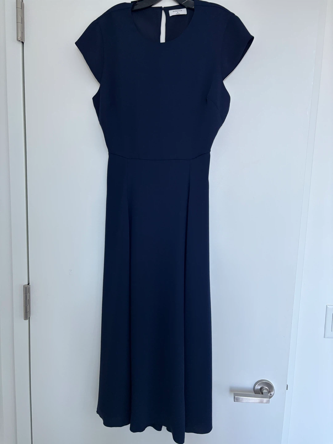 Babaton navy blue cutout midi dress