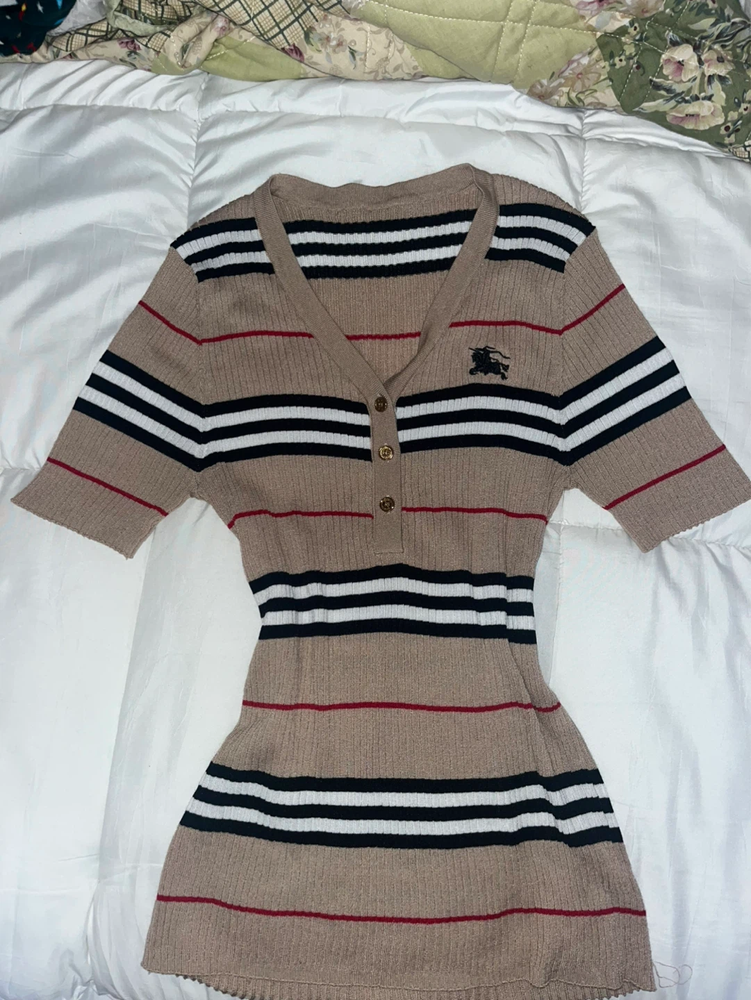 Burberry Striped V-Neck Top - photo 2