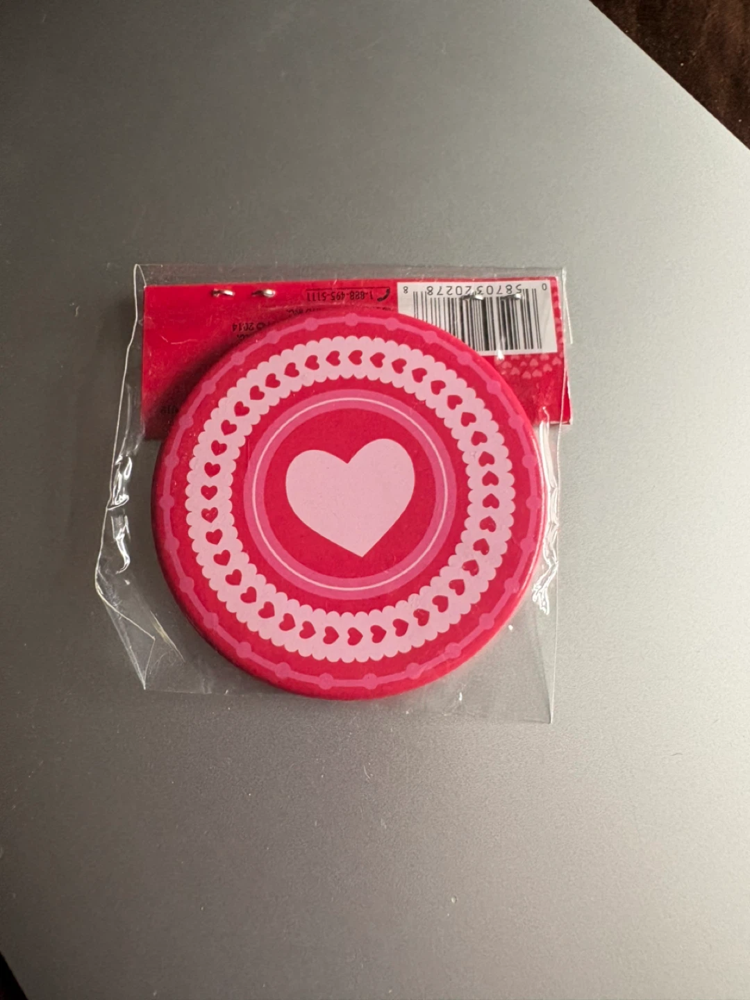 Pink Heart Pocket Mirror