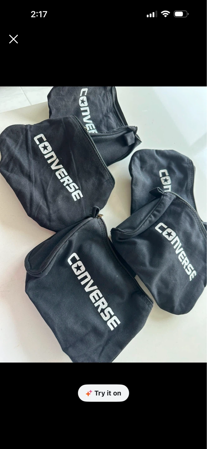 Converse Black Canvas Pouches