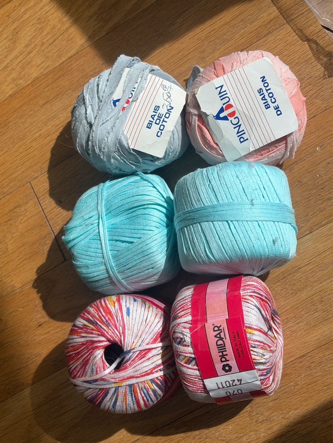 Assorted Cotton Ribbon, 100% Cotton, 6 Balls