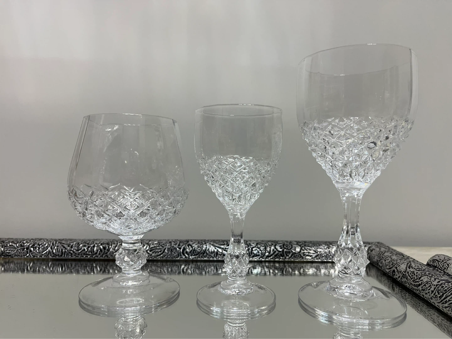 Set of 6 Crystal Wine Glasses - photo 5