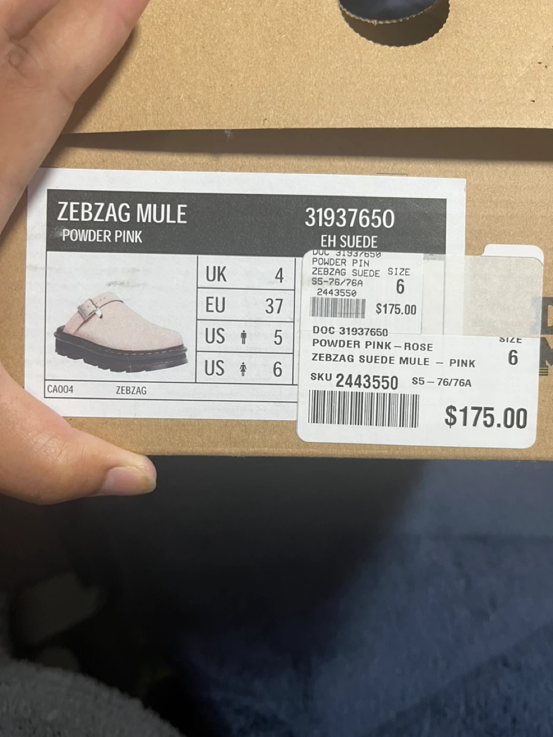 Dr. Martens Zebzag Mule Powder Pink Suede Size 6 - photo 5