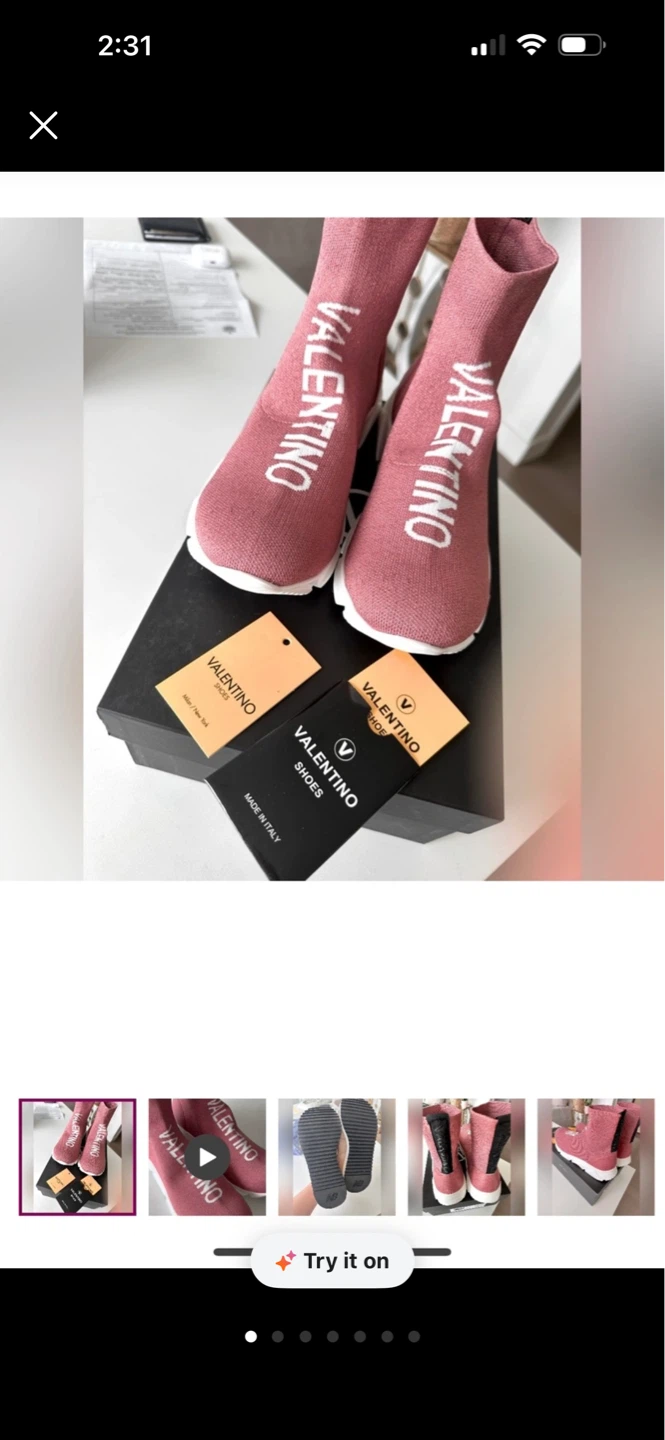 Valentino Shoes Pink Sock Boots