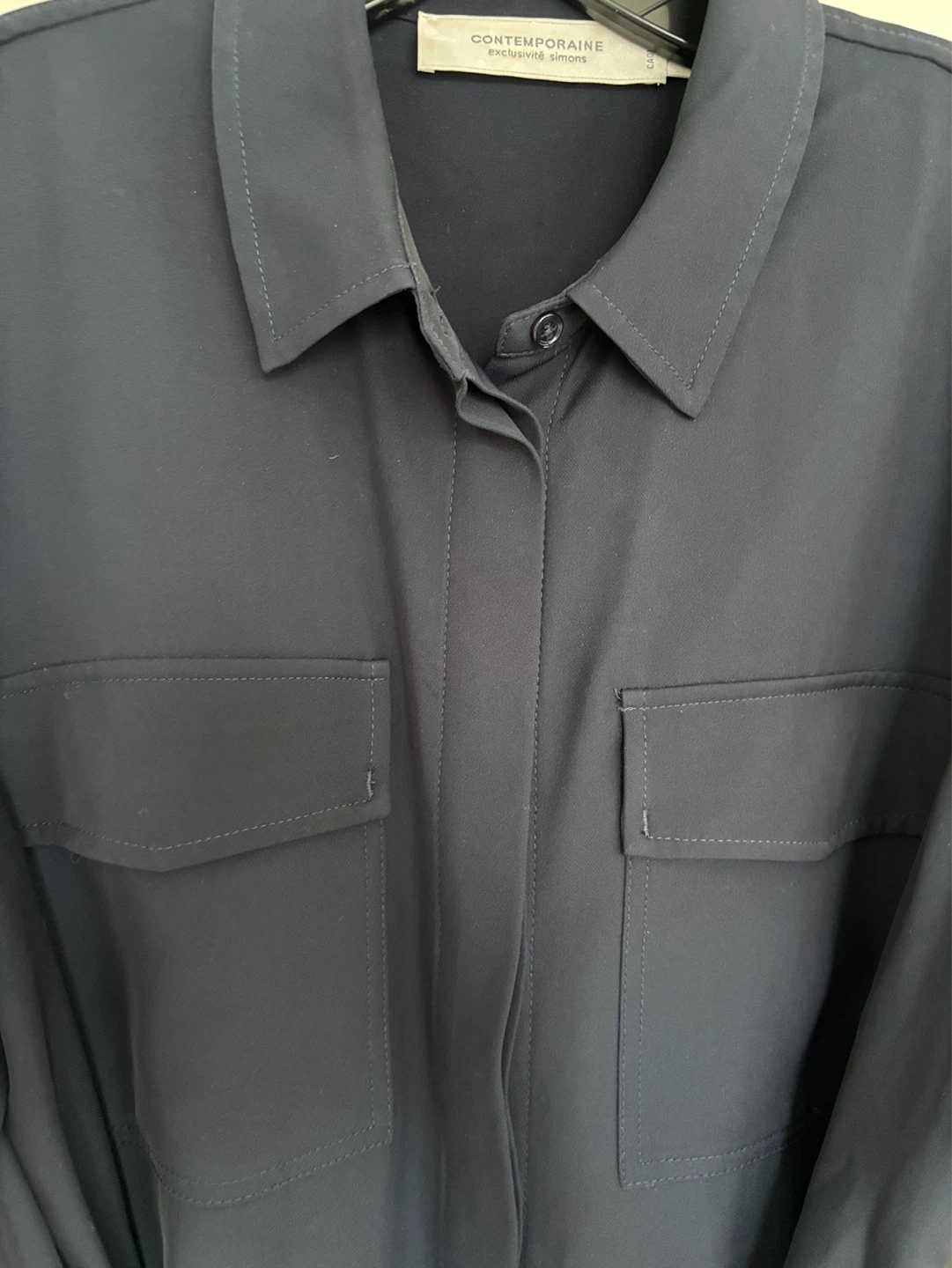Contemporaine Navy Shirt Dress with Belt Size S - photo 2