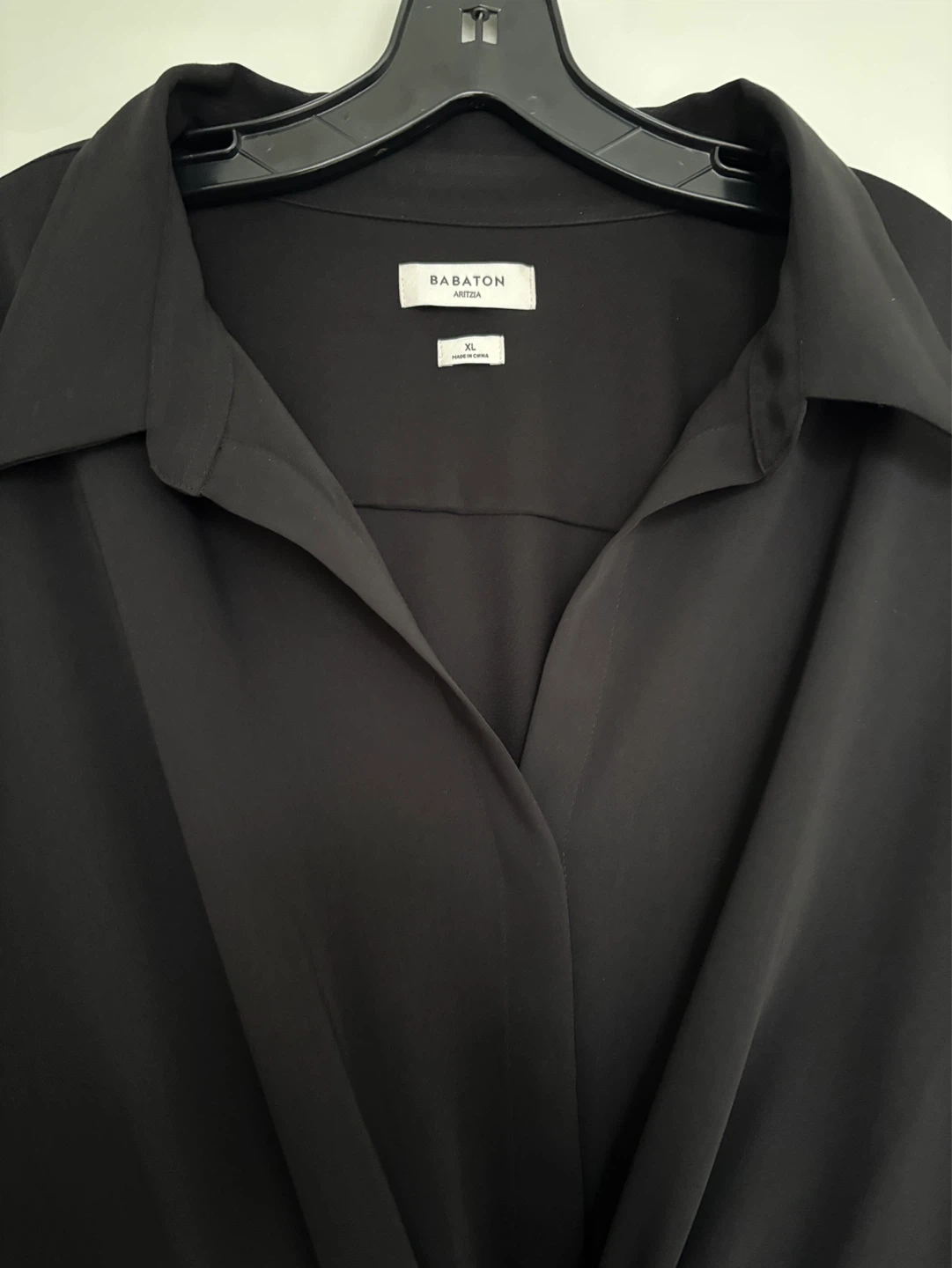 Babaton Black Button-Up Maxi Dress with Tie Waist - photo 3