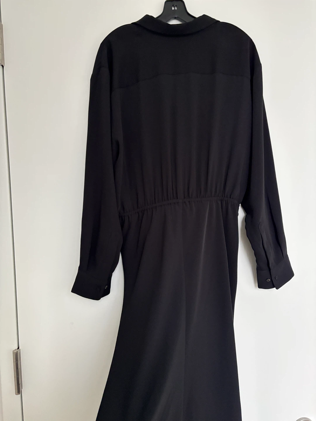 Babaton Black Button-Up Maxi Dress with Tie Waist - photo 5