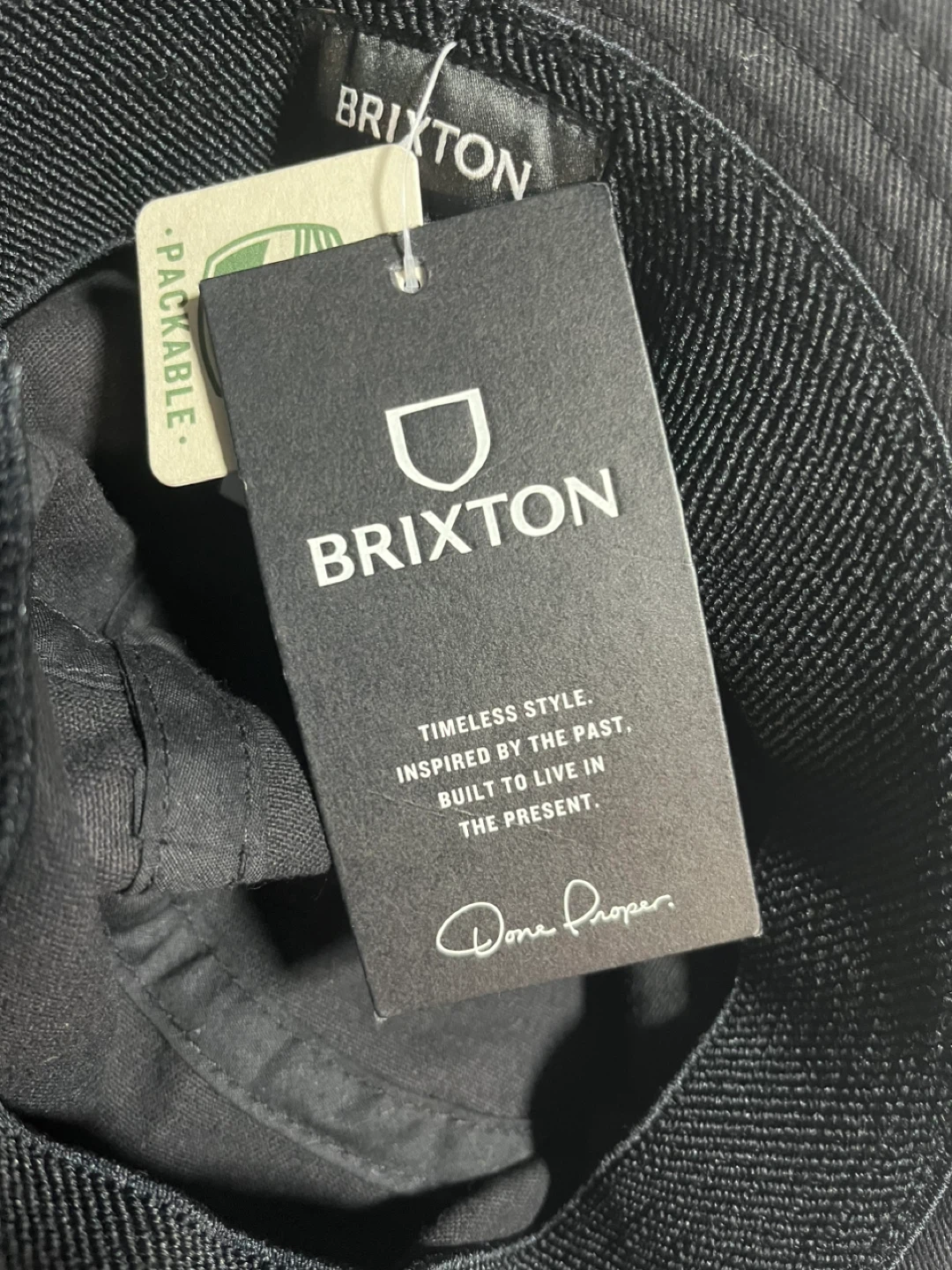 Brixton Black Packable Bucket Hat - Size S/M - photo 5