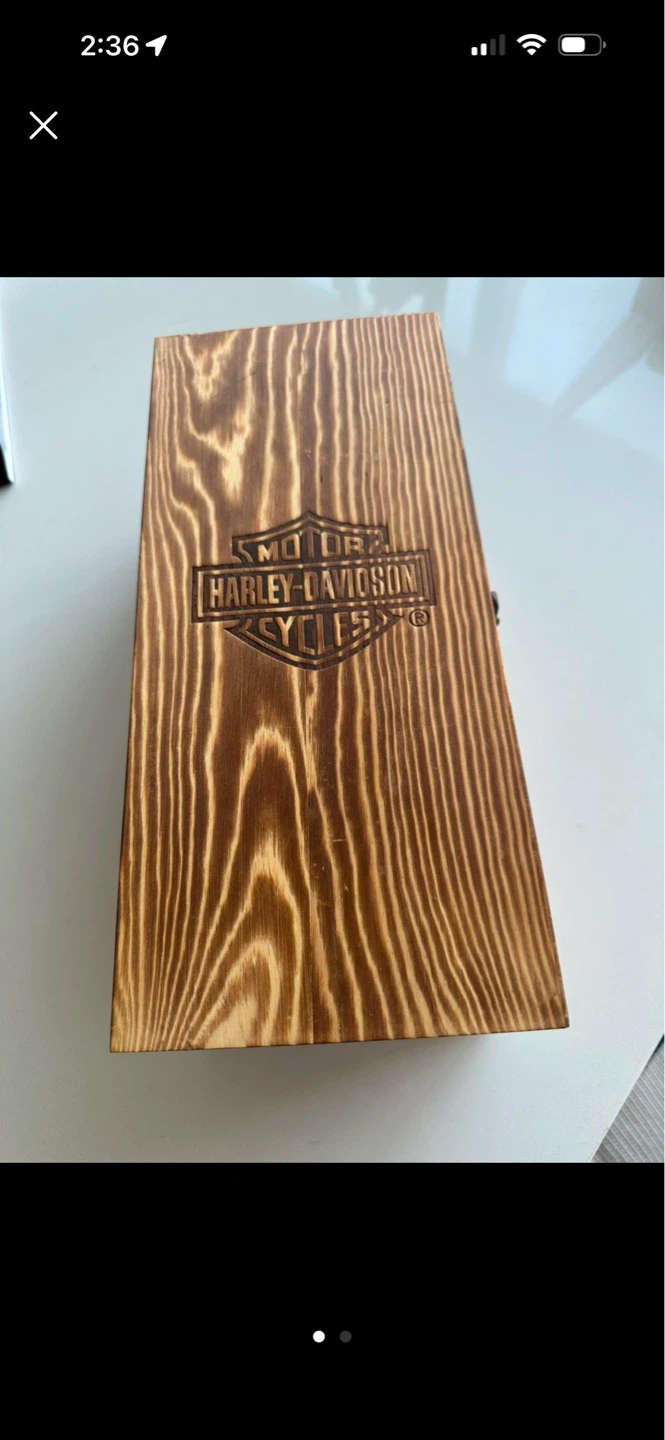 Harley-Davidson Decanter Set with Wooden Box