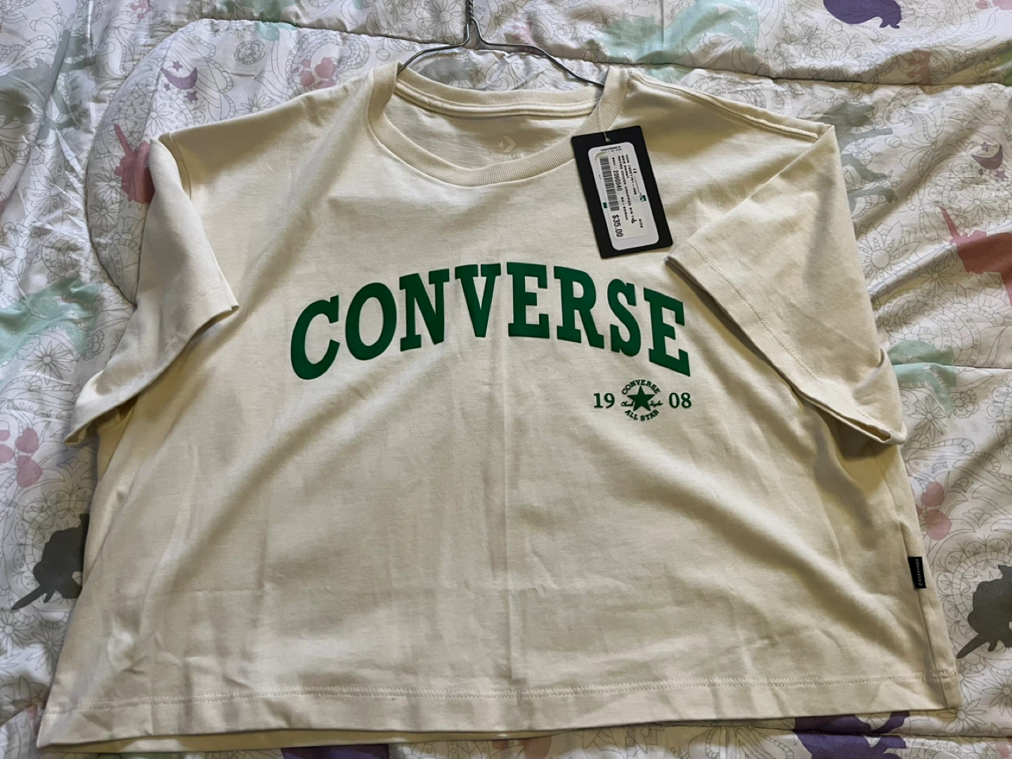 Converse Cream "All Star" Cropped T-Shirt