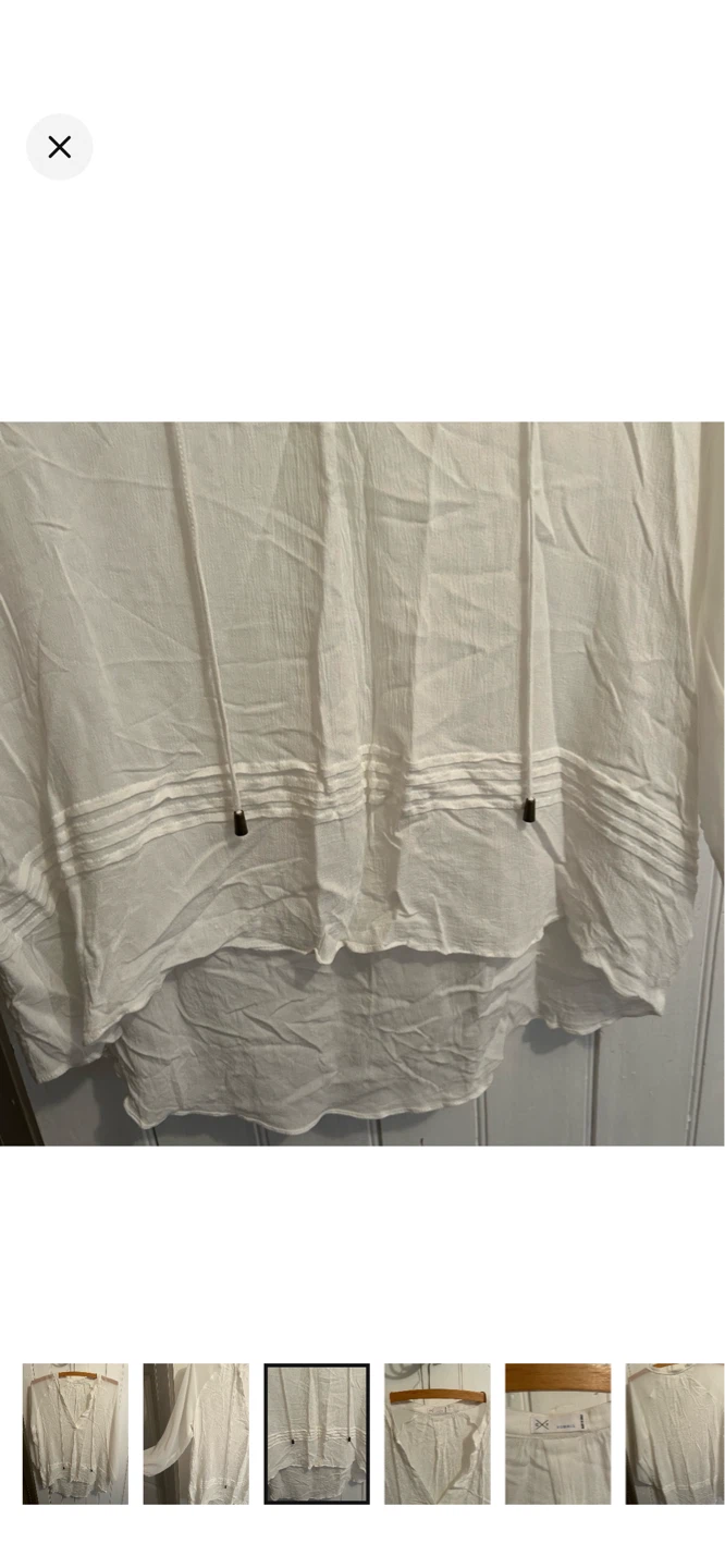 White Gauze Tie-Neck Blouse - photo 3
