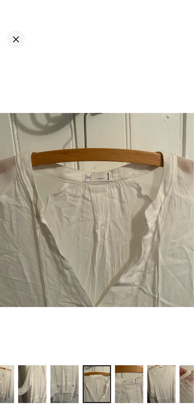 White Gauze Tie-Neck Blouse - photo 4