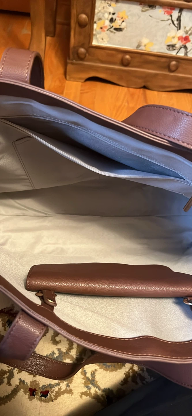 Brown Faux Leather Tote Bag - photo 4