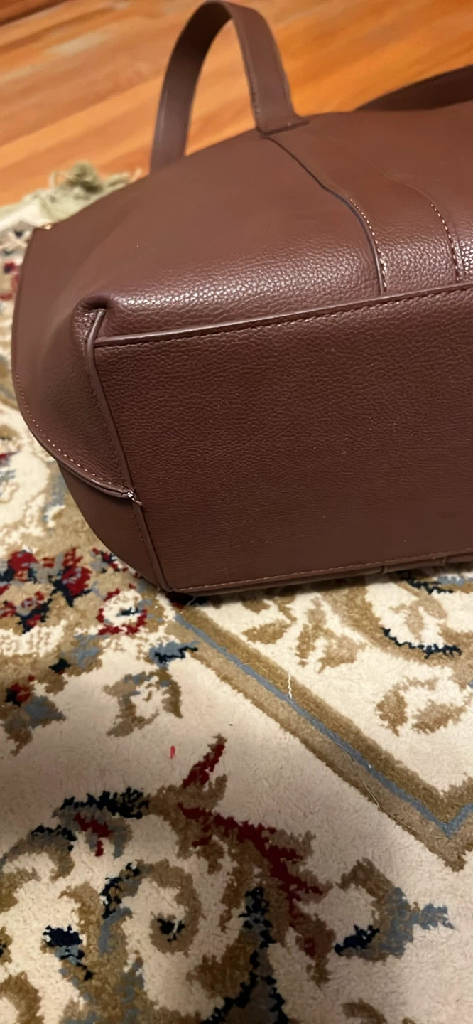 Brown Faux Leather Tote Bag - photo 3