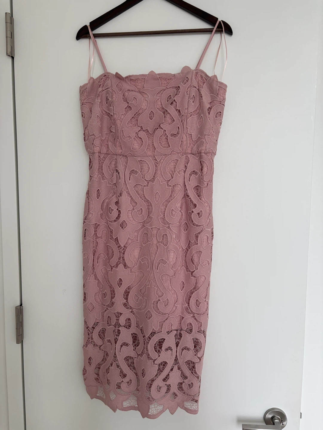 Bardot Lace Sheath Dress - Pink - AUS/UK 14