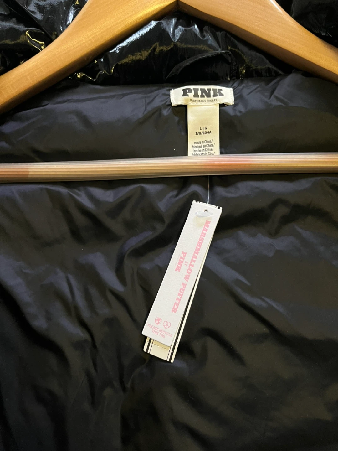 PINK VS Puffer Vest - Black - Size L - photo 2