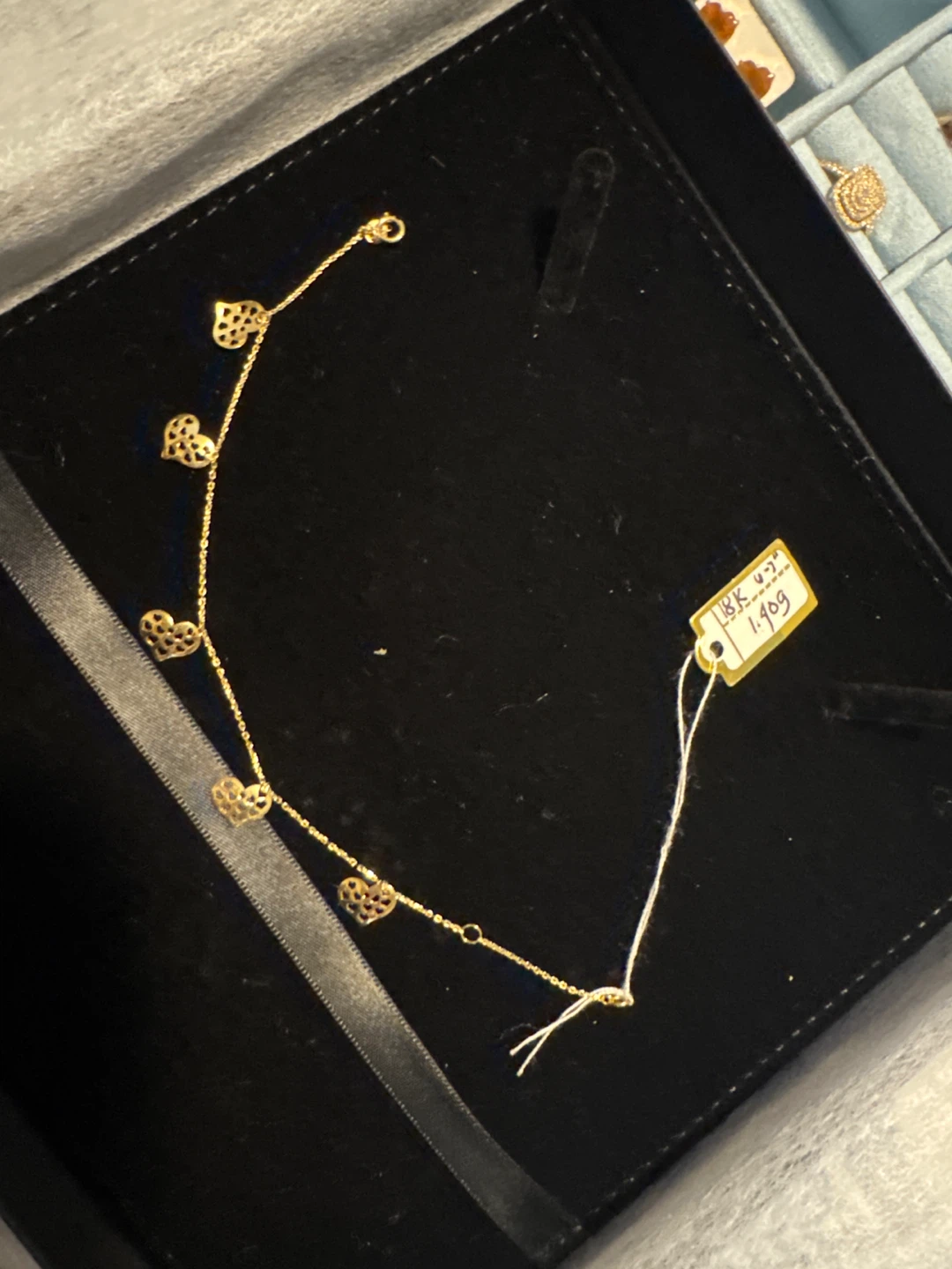 18K Gold braclet with Hearts