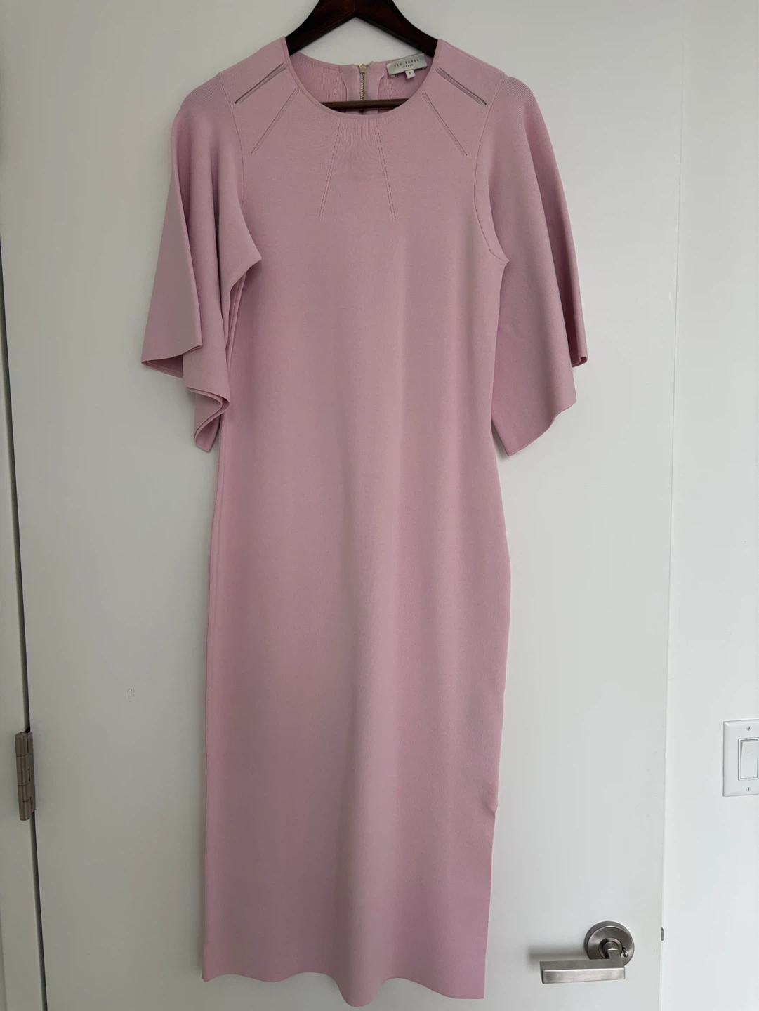 Ted Baker London Pink Flutter Sleeve Knit Dress Size 5 - photo 3