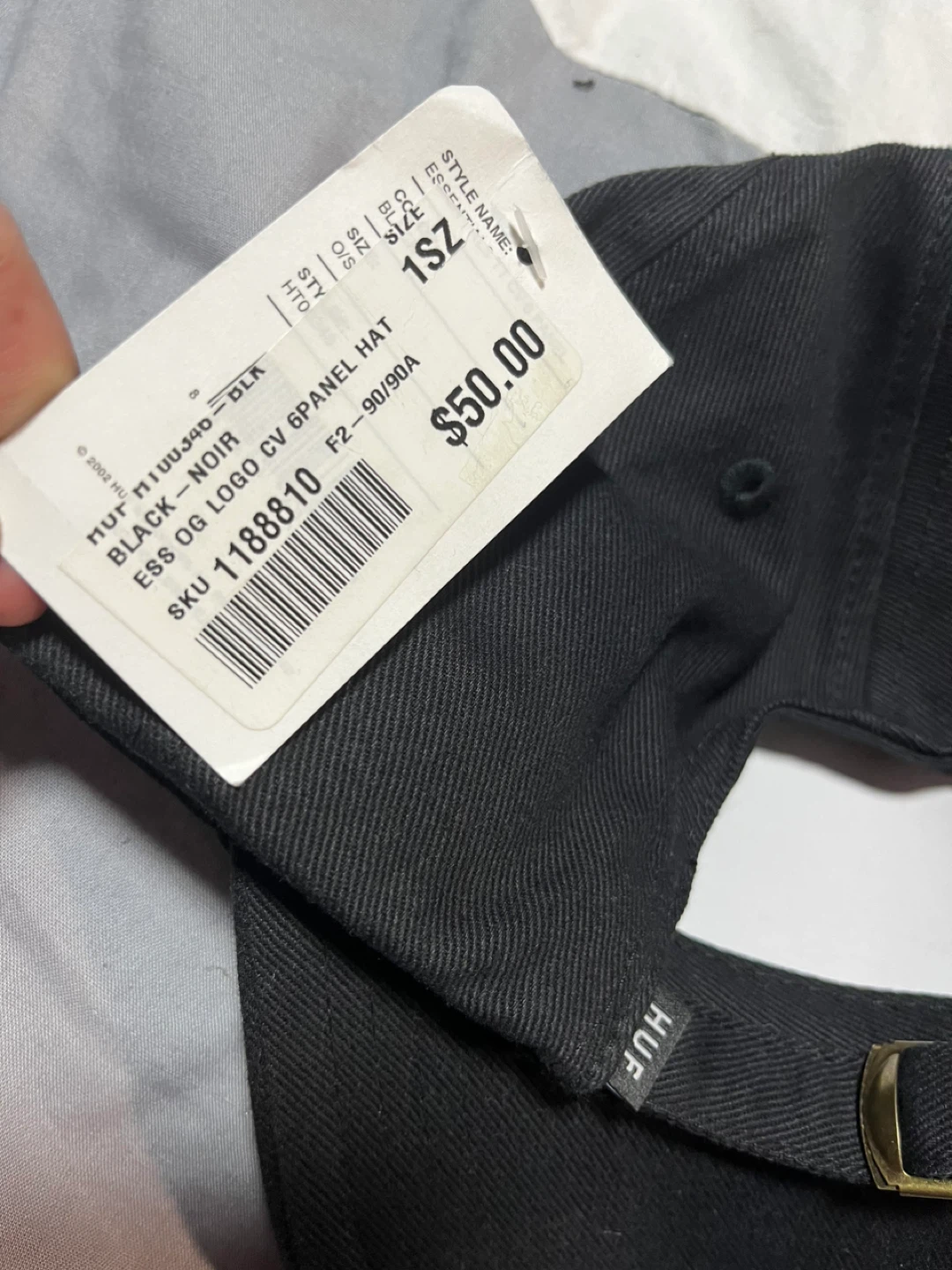 HUFF Ess Og Logo Cv 6 Panel Hat Black - photo 3