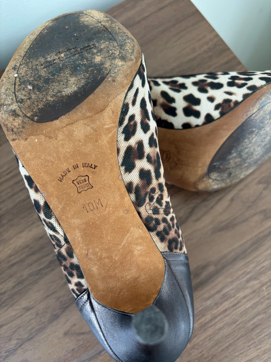 Donald J Pliner Leopard Print Peep Toe Heels Size 10M - photo 4