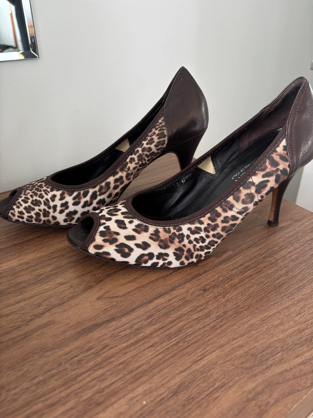 Donald J Pliner Leopard Print Peep Toe Heels Size 10M - photo 2