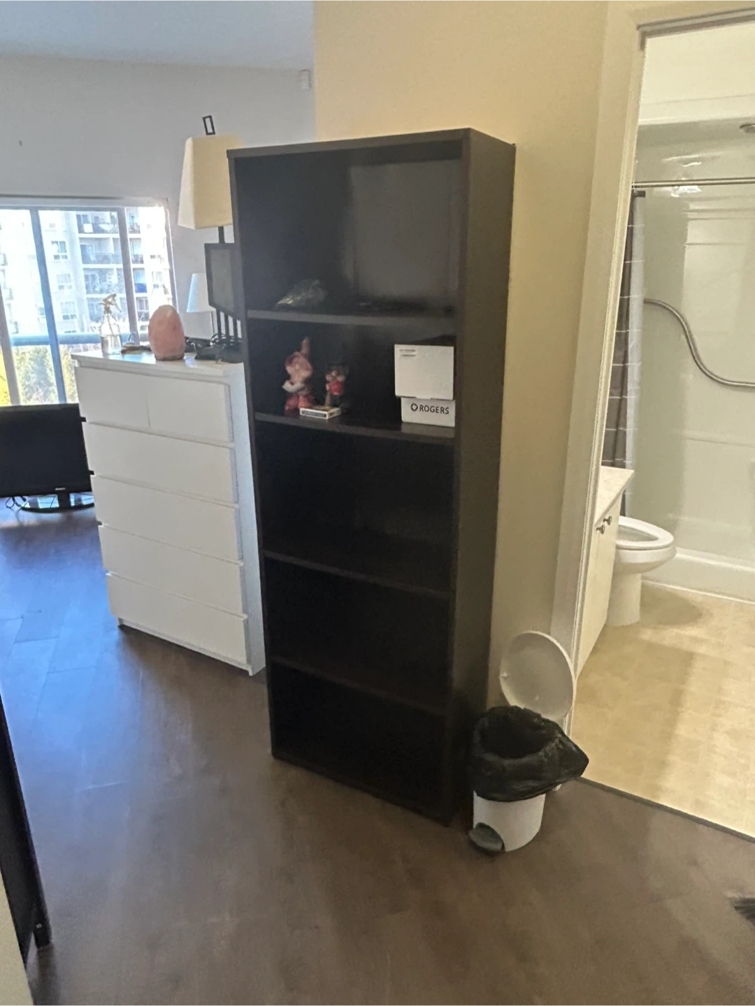 Dark Brown 5-Shelf Bookshelf
