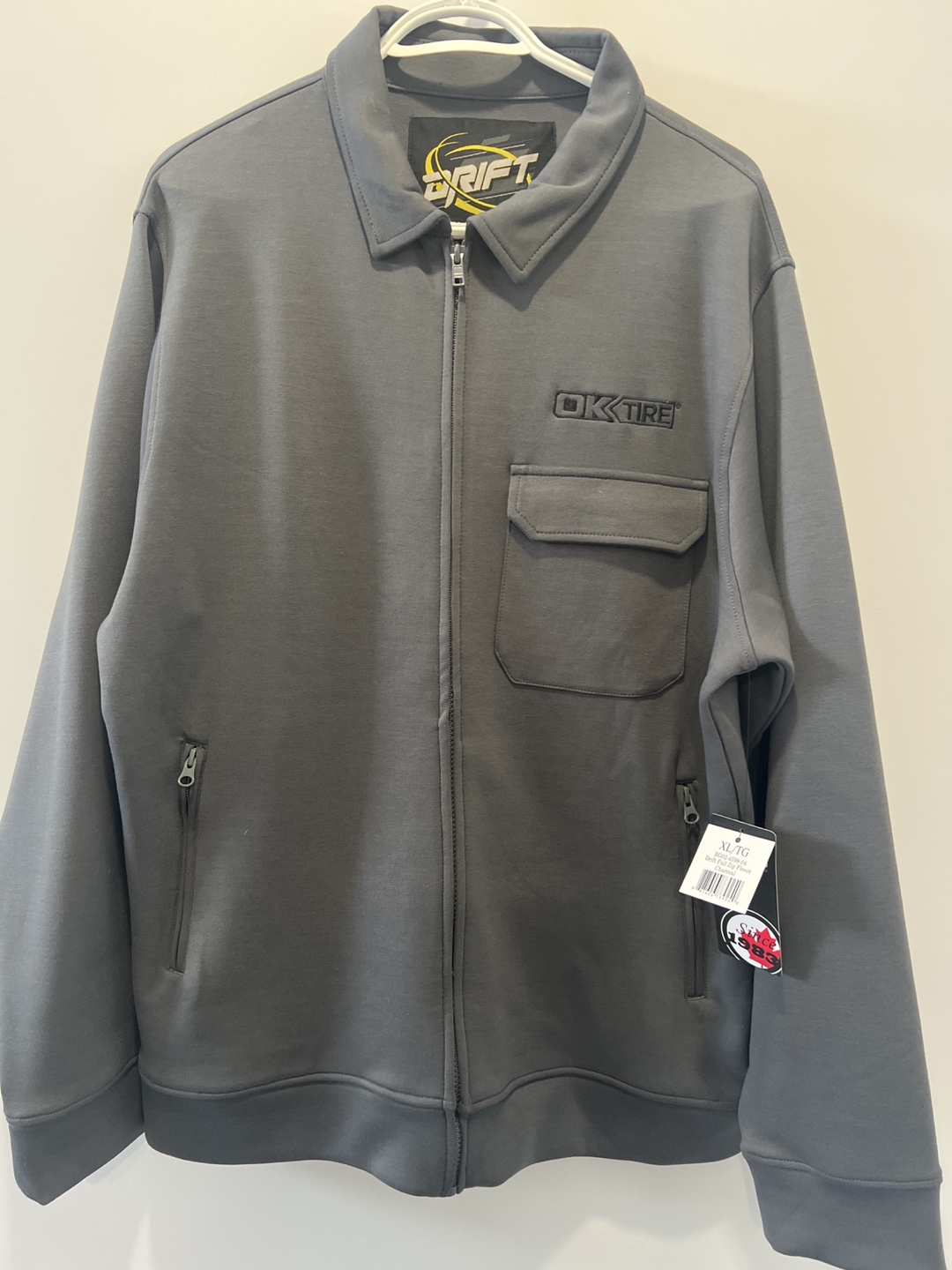 NEW Drift Full Zip Fleece Jacket - XL/TG Charcoal