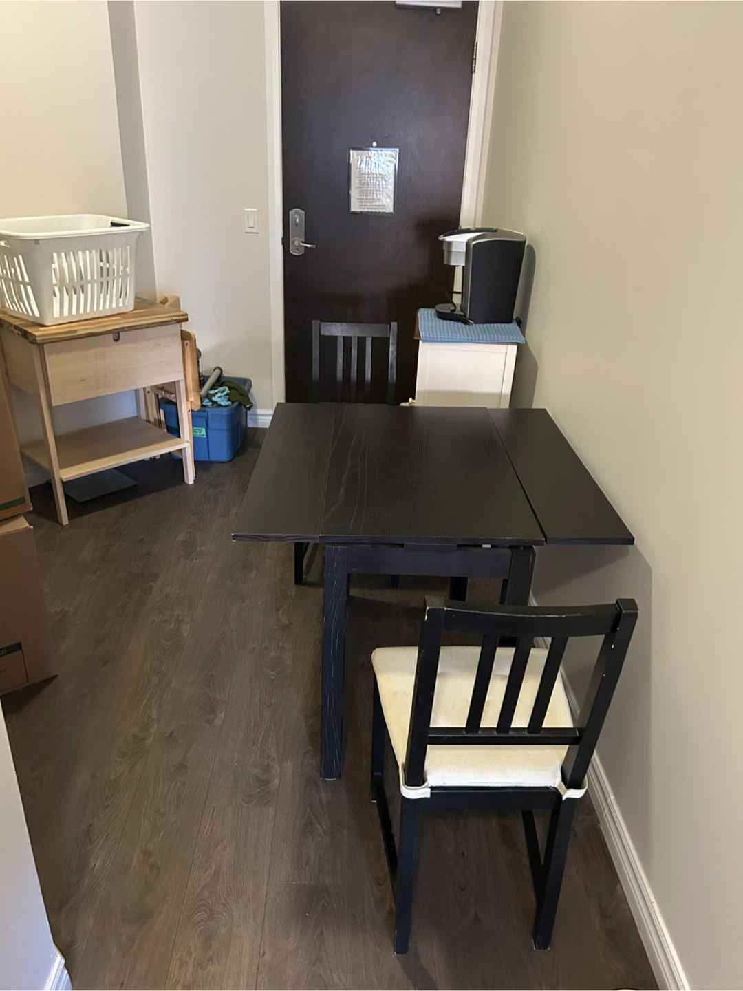 Black Dining Table with 2 Chairs - photo 2
