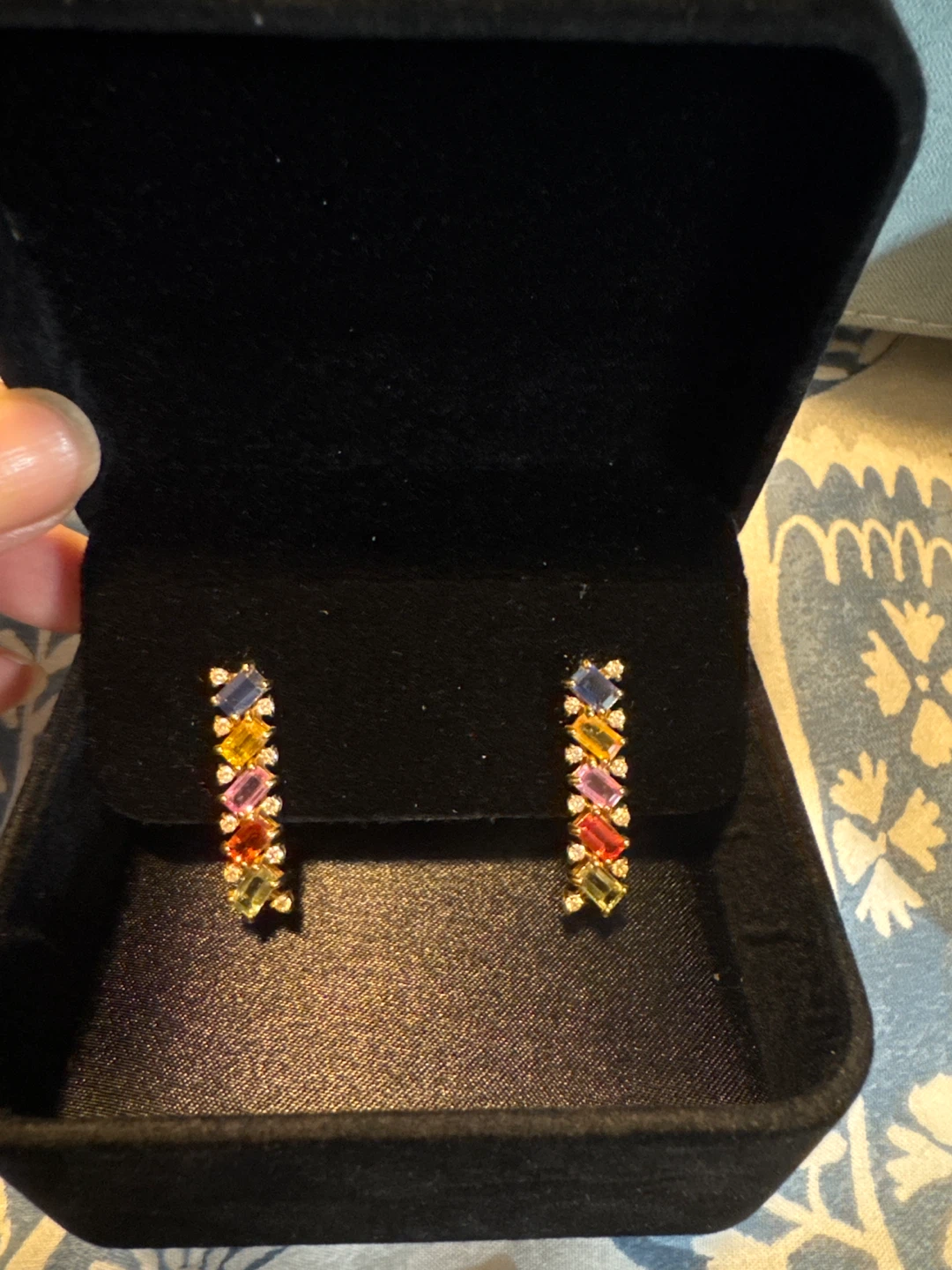 Multi-gemstone and Diamond Earrings
