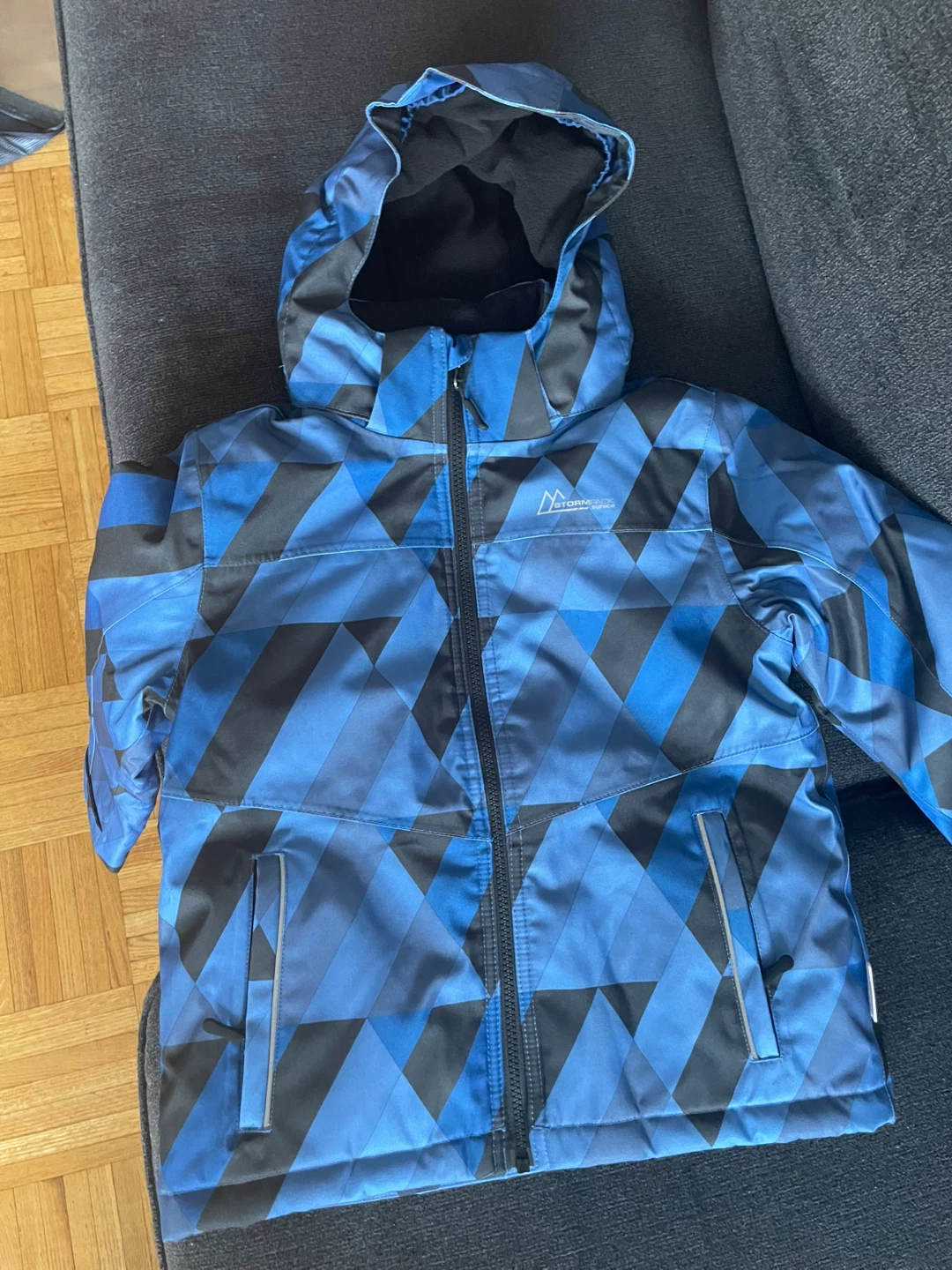 Stormpack Snowsuit Boys' Blue Geometric Winter Jacket - Size 6